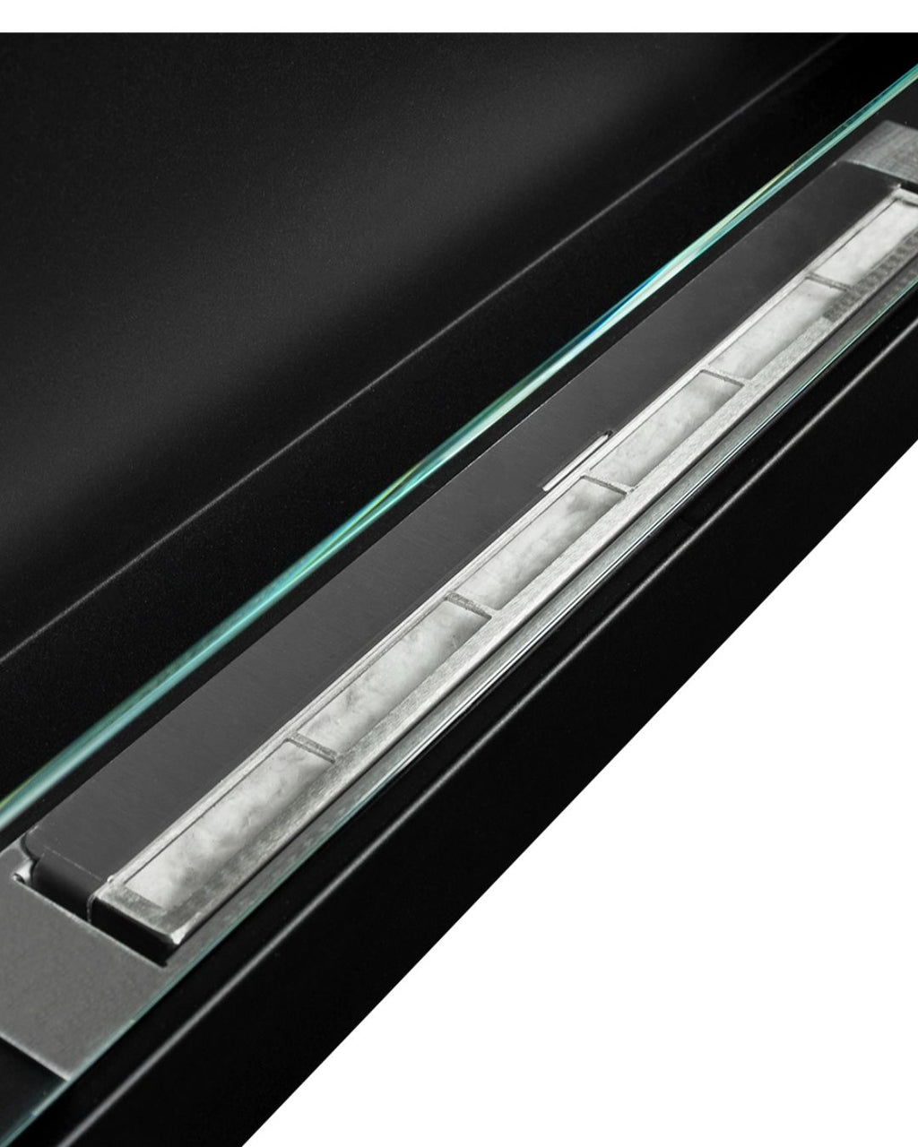 Biopejs 900x400 SLIM – sort struktureret med glas
