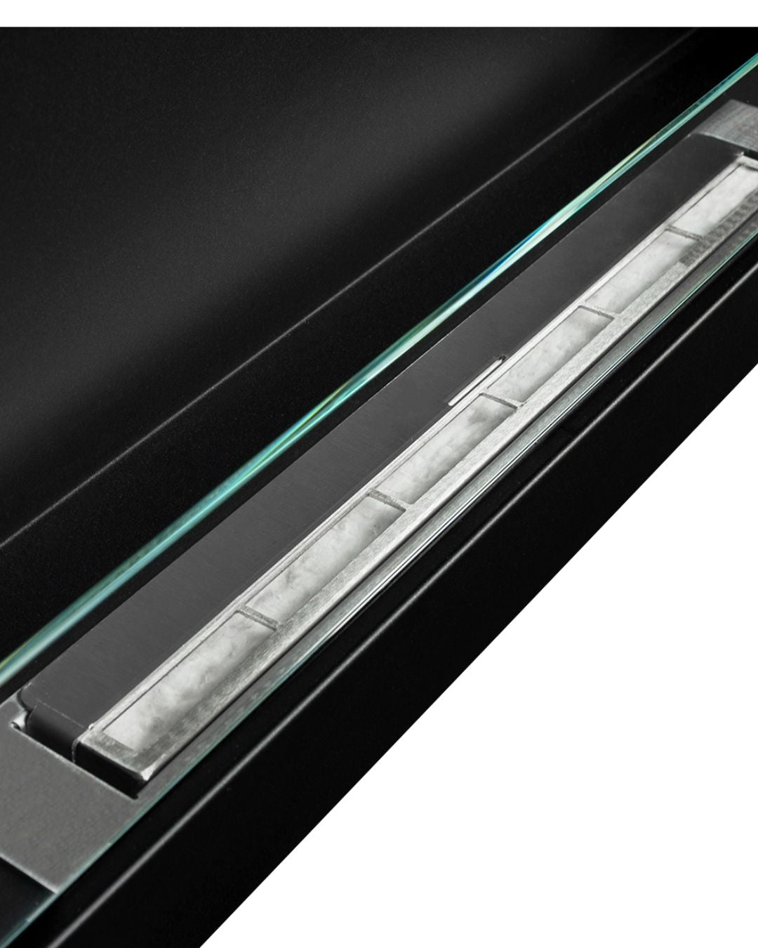 Biopejs 900x400 SLIM – sort struktureret med glas