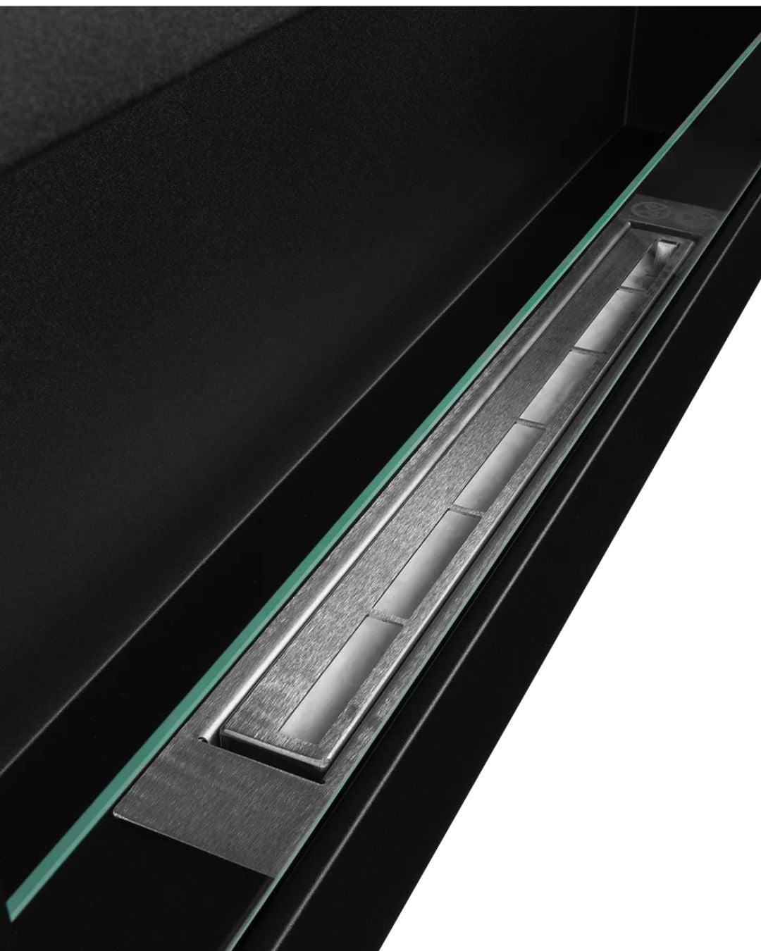 Biopejs BOX 900x400 – sort med glas
