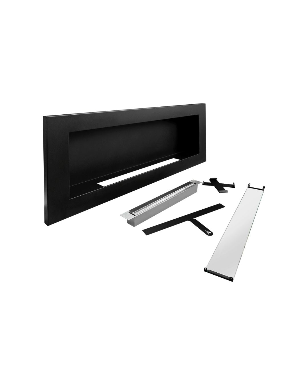 Biopejs 900x400 SLIM – sort struktureret med glas